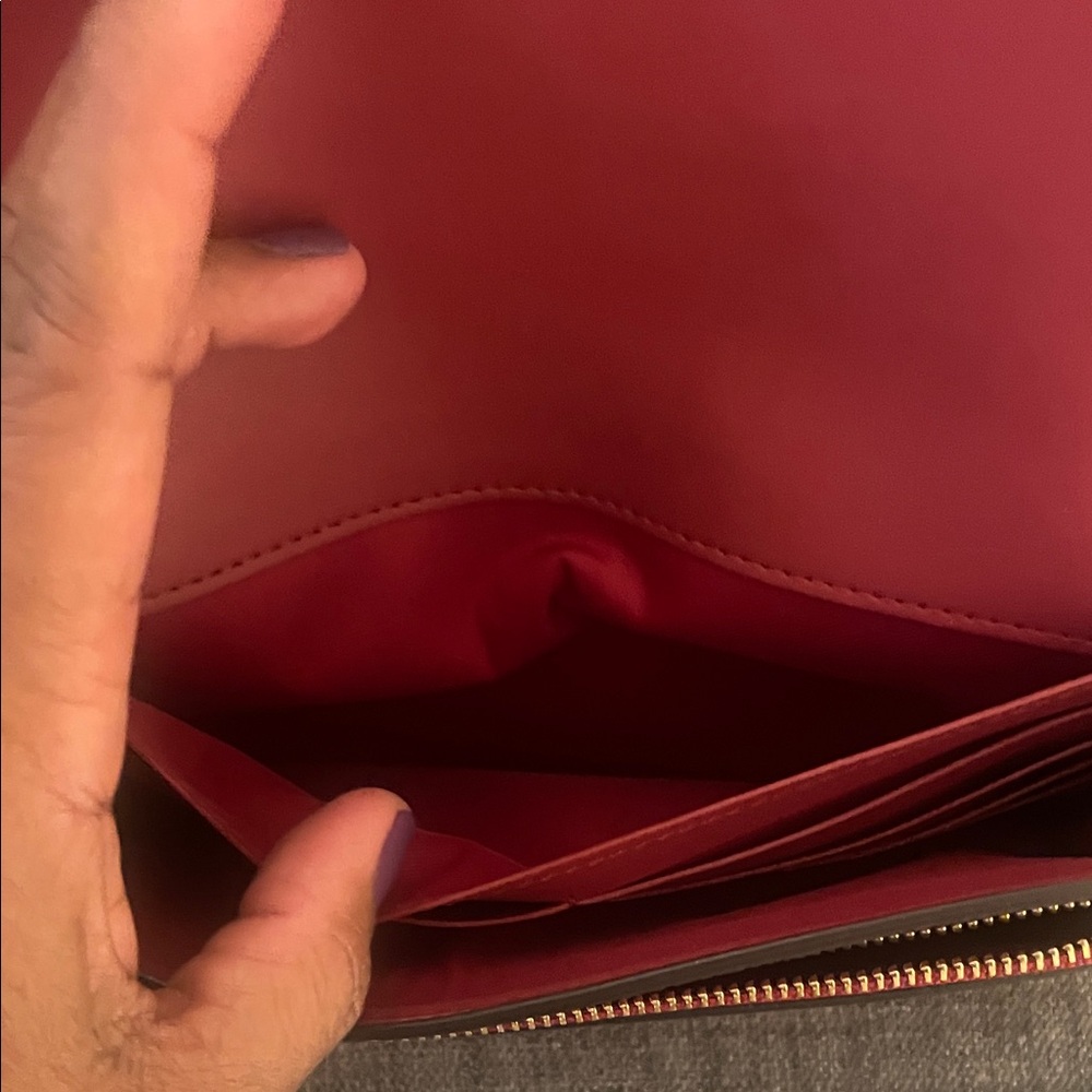 Coach Anna Red Pebble Leather Crossbody - Picture 8 of 15